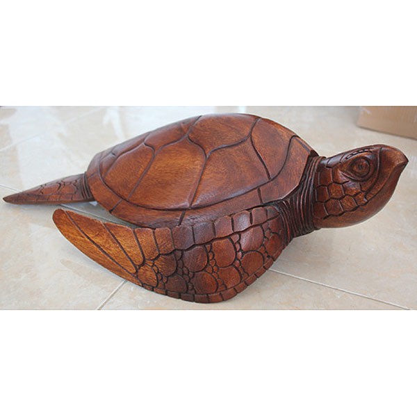 Wooden Turtle 40Cm - Click Image to Close